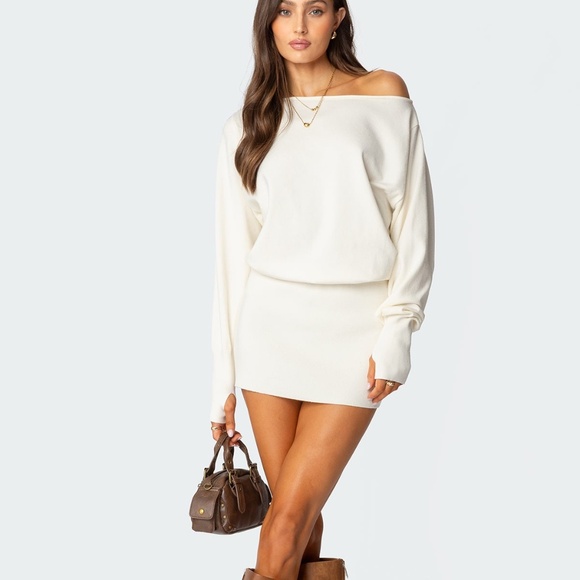 Edikted Dresses & Skirts - Knit off the shoulder dress